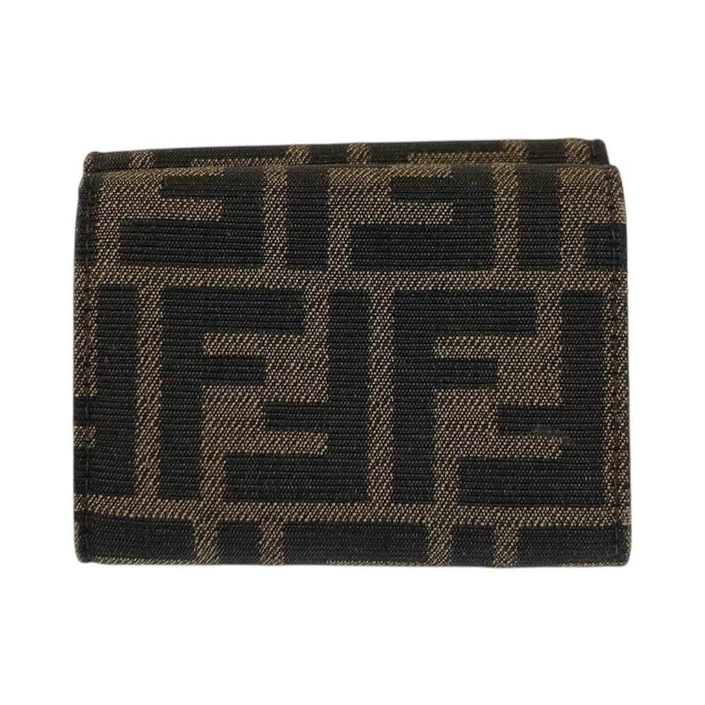 Fendi Zucca Baguette Micro Brown Gold Compact Wallet — view 2