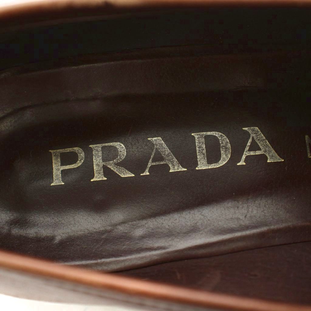 Prada Loafer Leather 37.5 Brown KU — view 5