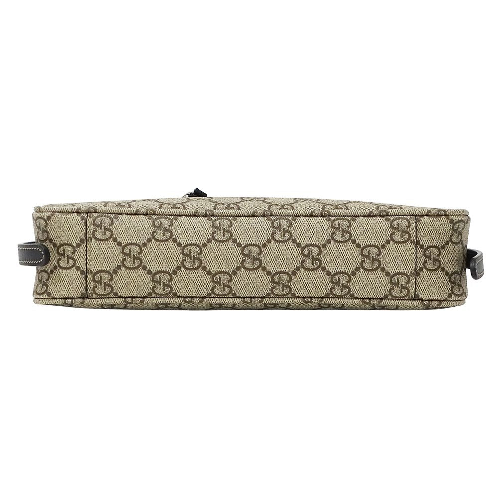 Gucci 2-Way Shoulder Bag GG Emblem Beige Black Pouch Small — view 3
