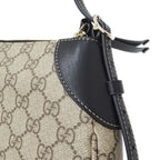 Gucci 2-Way Shoulder Bag GG Emblem Beige Black Pouch Small — view 9