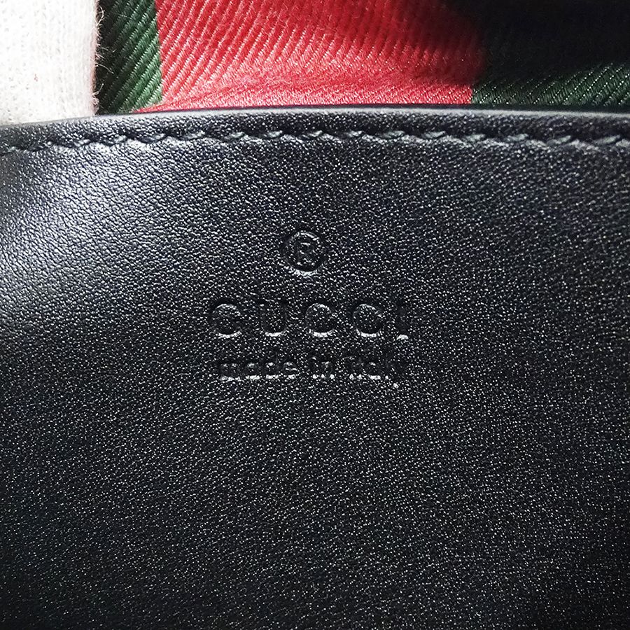 Gucci 2-Way Shoulder Bag GG Emblem Beige Black Pouch Small — view 6