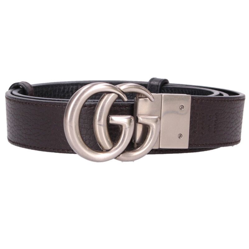 Gucci GG Logo Buckle Reversible Leather Belt 90 — view 3