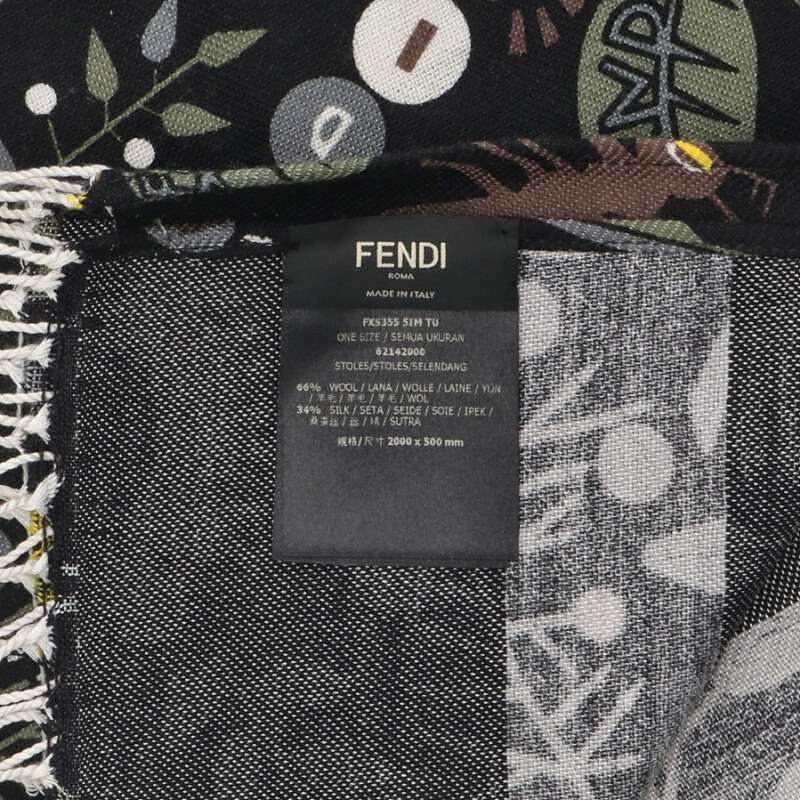 Fendi All Over Wool Shawl Scarf — view 2