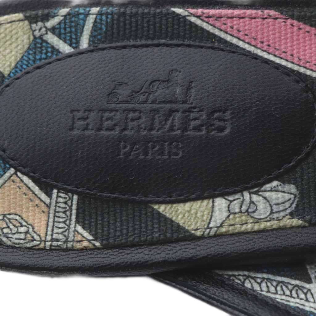 Hermes OZ Kelly Buckle Sandals Low Heel Leather 37.5 Black — view 6