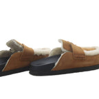 Hermes Gold Mule Mouton Sandals Flat Suede 38 Brown — view 9