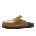 Hermes Gold Mule Mouton Sandals Flat Suede 38 Brown — view 2