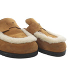 Hermes Gold Mule Mouton Sandals Flat Suede 38 Brown — view 8