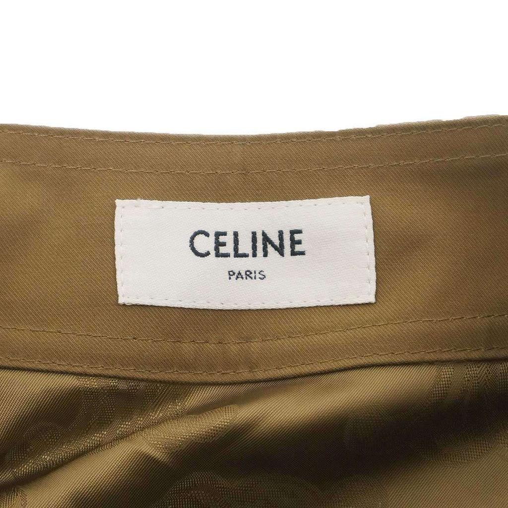 Celine Cotton Twill Short Skirt Brown 34 — view 3