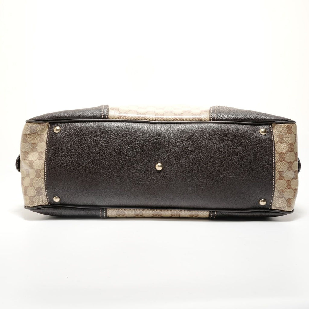 Gucci Boston Bag Sherry Line GG Crystal Gold Canvas — view 7