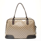 Gucci Boston Bag Sherry Line GG Crystal Gold Canvas — view 2