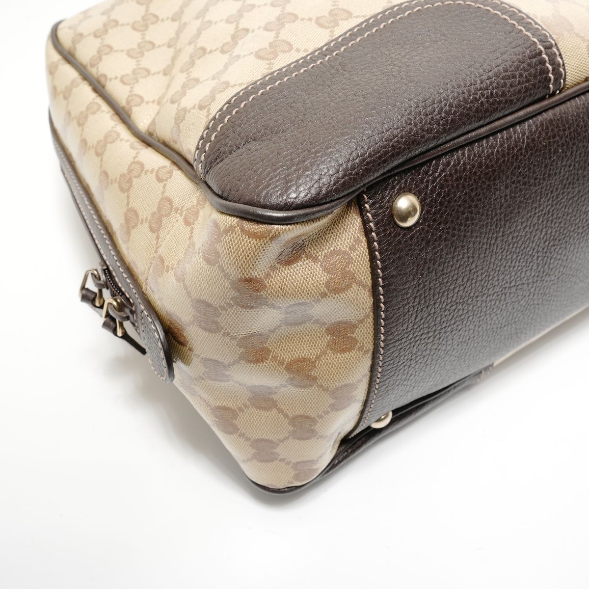 Gucci Boston Bag Sherry Line GG Crystal Gold Canvas — view 5