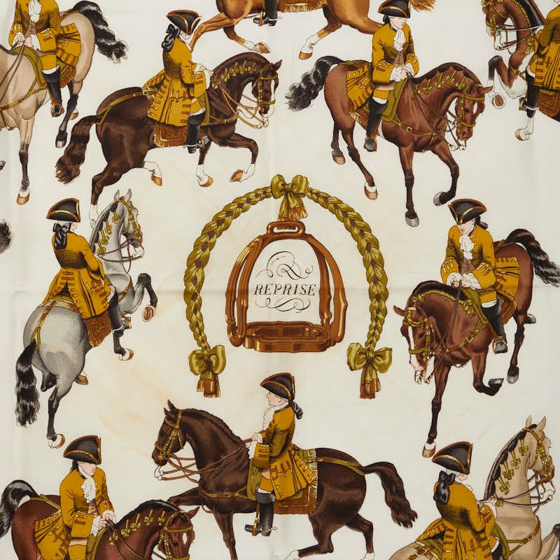 Hermes Carre 90 Reprise Horse Riding Scene Scarf Navy Multicolor — view 2
