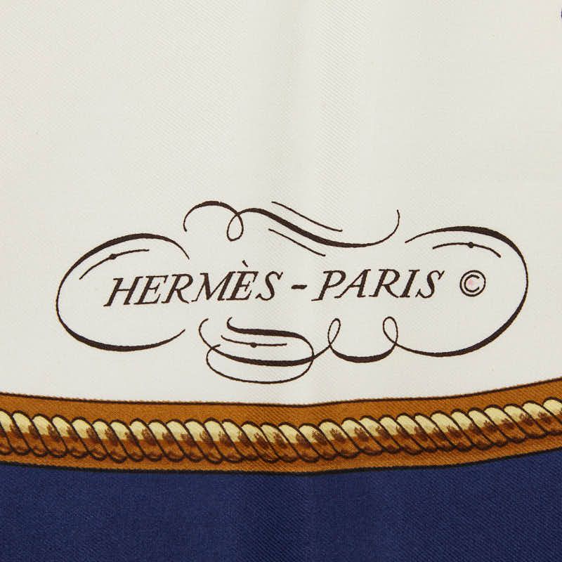 Hermes Carre 90 Reprise Horse Riding Scene Scarf Navy Multicolor — view 5