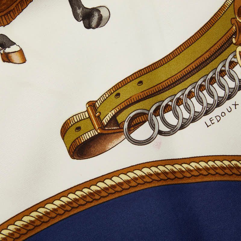 Hermes Carre 90 Reprise Horse Riding Scene Scarf Navy Multicolor — view 6