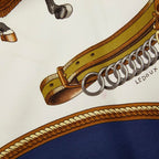 Hermes Carre 90 Reprise Horse Riding Scene Scarf Navy Multicolor — view 6