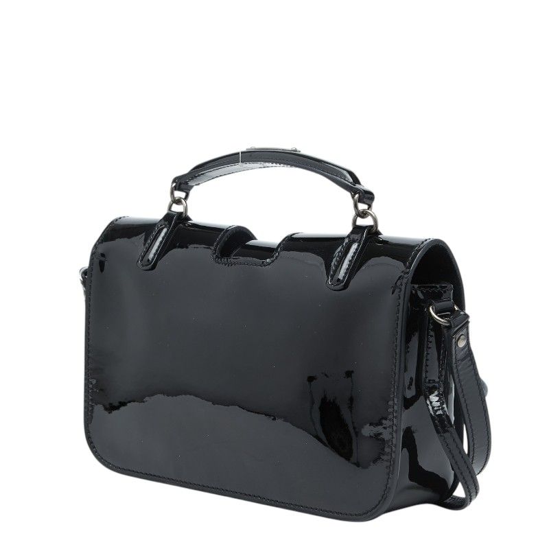 Saint Laurent Charlotte Toy Logo Shoulder Bag Black Patent Leather — view 2