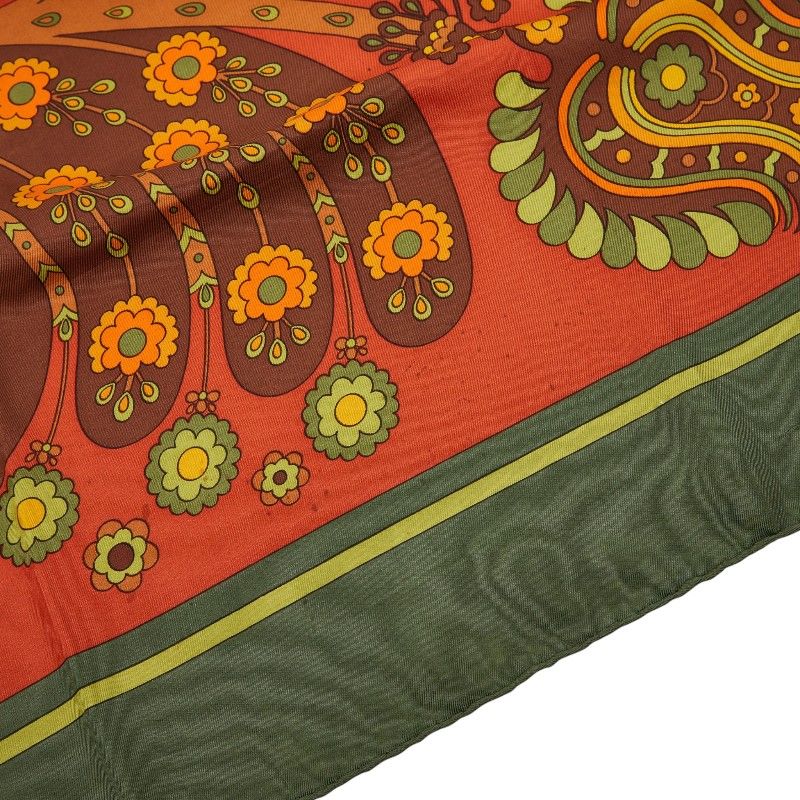 Hermes Carre 90 Skyros Bird Peacock Scarf Green Multicolor — view 4