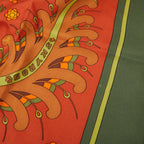 Hermes Carre 90 Skyros Bird Peacock Scarf Green Multicolor — view 5
