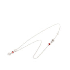 Gucci Trademark Drop Pendant Heart Necklace Silver Red Crystal — view 3