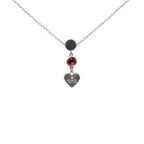 Gucci Trademark Drop Pendant Heart Necklace Silver Red Crystal — view 2