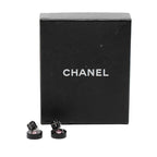 Chanel CC Logo Heart Earrings Silver Black Pink Metal Rhinestone — view 5