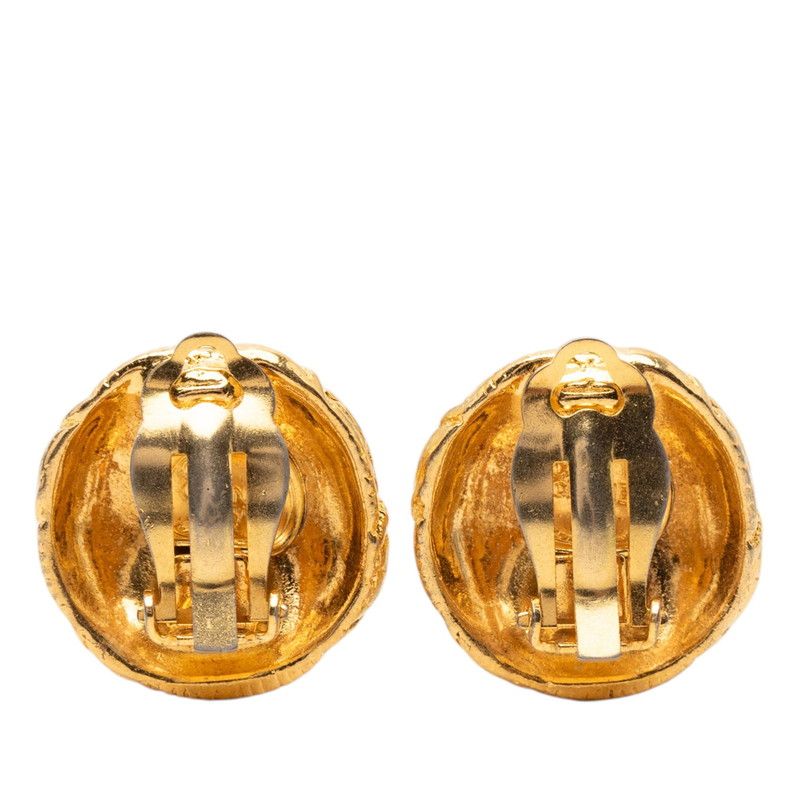 Chanel Vintage CC Logo Earrings Gold Plated — view 2
