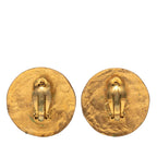 Chanel Vintage CC Logo Circle Earrings Gold Plated — view 2
