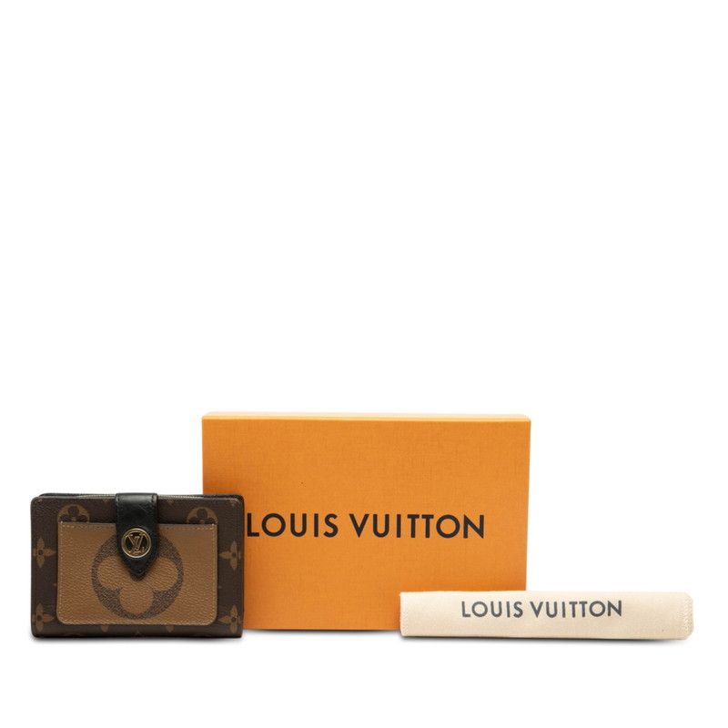 Louis Vuitton Monogram Giant Reverse Portefeuille Juliette Bifold Wallet Brown — view 8