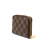 Louis Vuitton Damier Zippy Coin Purse Brown Leather — view 2