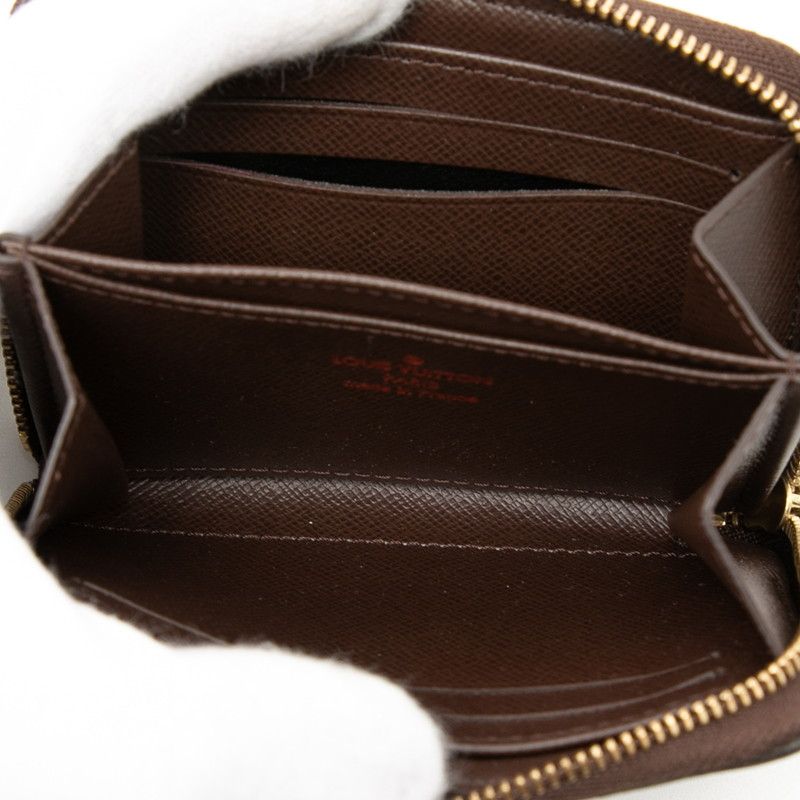 Louis Vuitton Damier Zippy Coin Purse Brown Leather — view 4