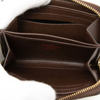 Louis Vuitton Damier Zippy Coin Purse Brown Leather — view 4