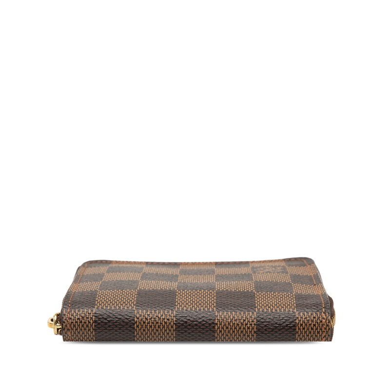 Louis Vuitton Damier Zippy Coin Purse Brown Leather — view 3