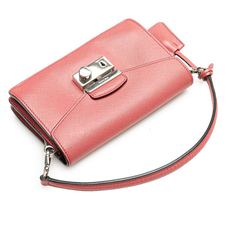 Prada Mini 2-Way Shoulder Bag Pink Saffiano Leather — view 5