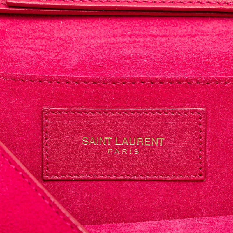Saint Laurent Classic Yline Satchel Small Chain Crossbody Shoulder Bag Pink — view 8