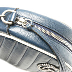 Gucci GG Marmont Mini Chain Shoulder Bag Navy White Leather — view 5