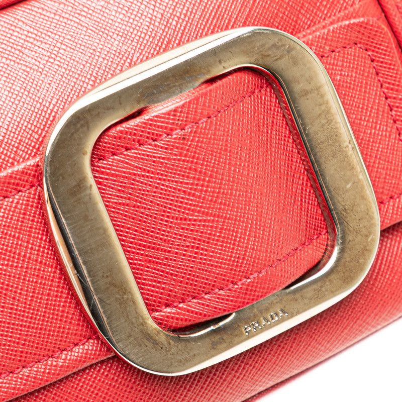 Prada Crossbody Shoulder Bag Red Saffiano Leather — view 4