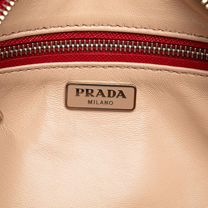 Prada Crossbody Shoulder Bag Red Saffiano Leather — view 7