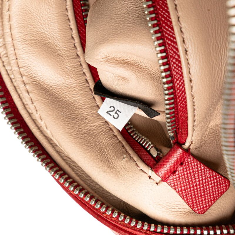 Prada Crossbody Shoulder Bag Red Saffiano Leather — view 8