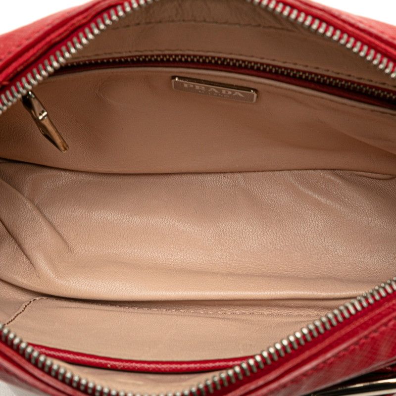 Prada Crossbody Shoulder Bag Red Saffiano Leather — view 6