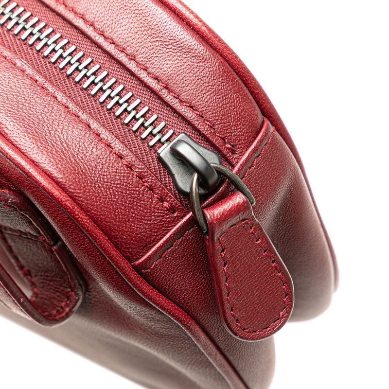 Bottega Veneta Intrecciato Waist Bag Wine Red Gold Leather — view 5