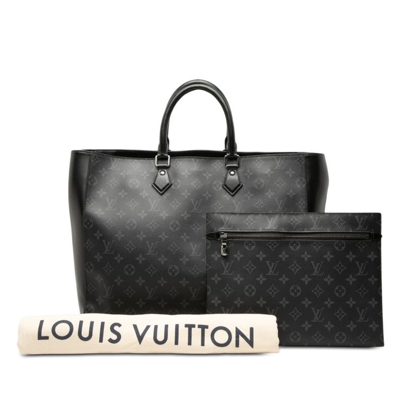 Louis Vuitton Monogram Eclipse Grand Sac Tote Gray Black Leather — view 7