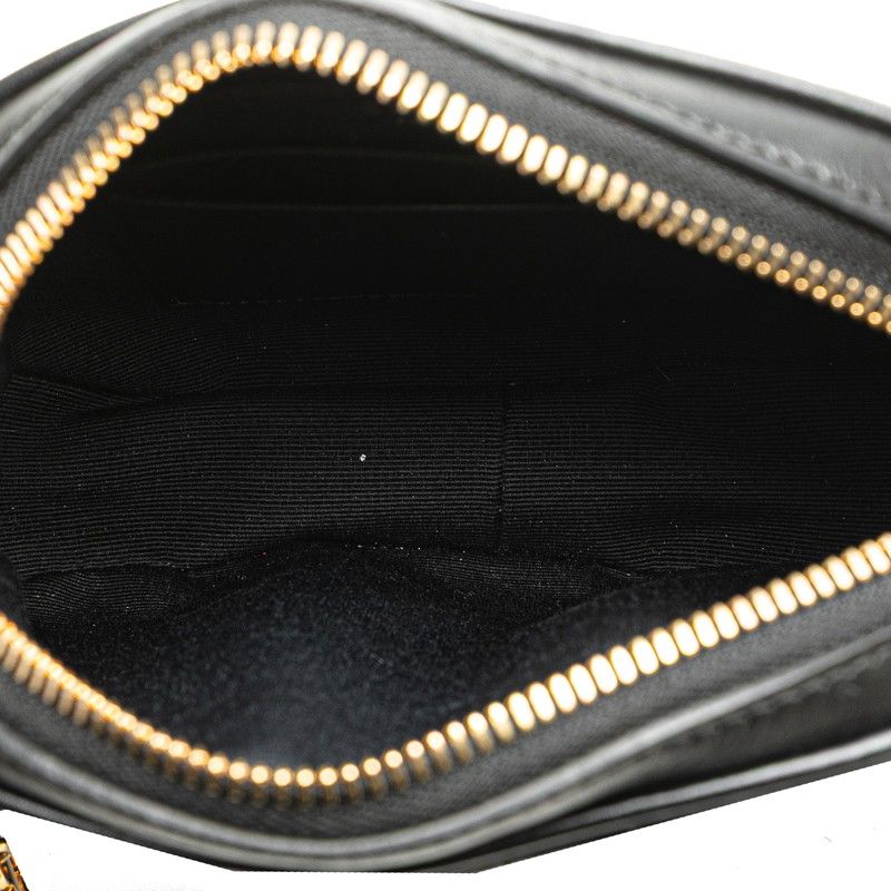 Celine CC Charm Small Crossbody Shoulder Bag Black Leather — view 7