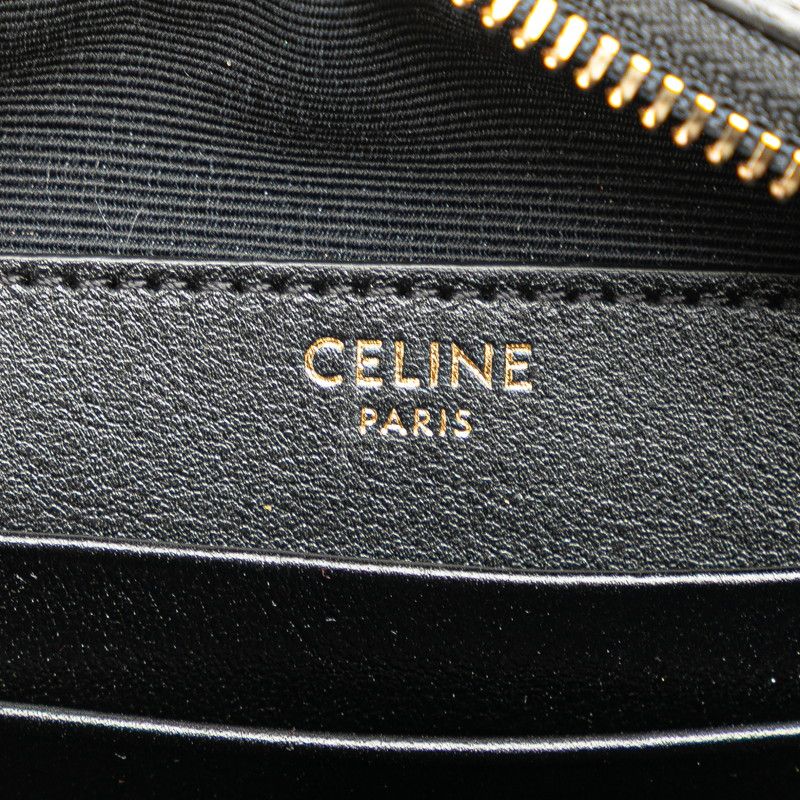 Celine CC Charm Small Crossbody Shoulder Bag Black Leather — view 8