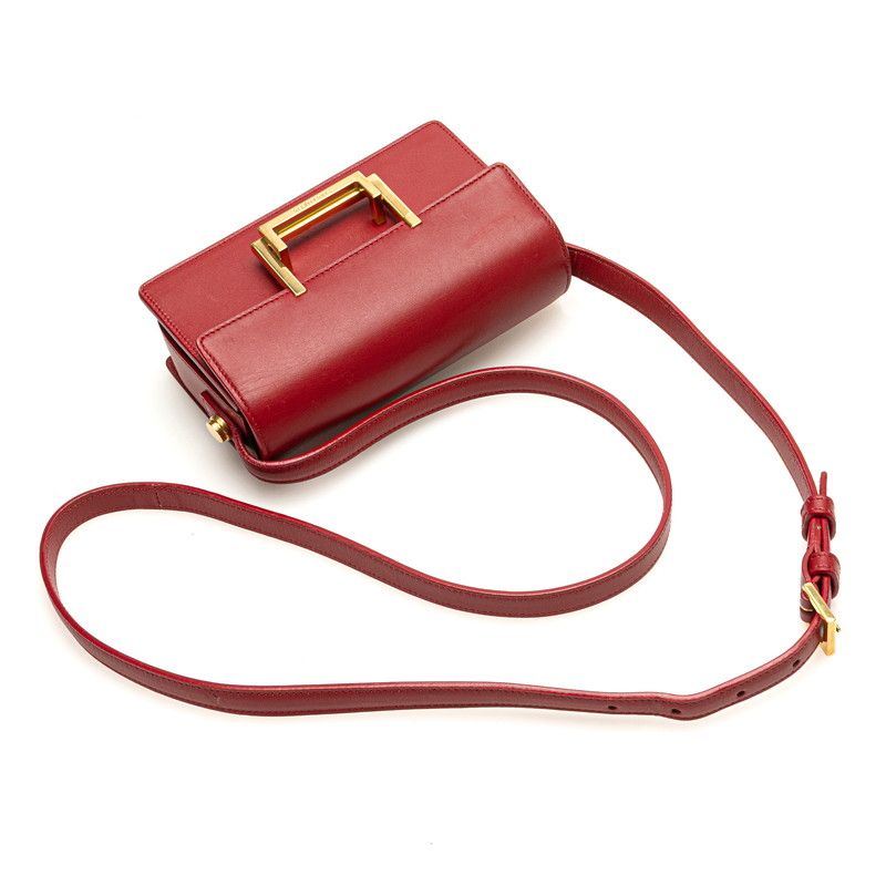 Saint Laurent Classic Lou Crossbody Mini Shoulder Bag Red Leather — view 4