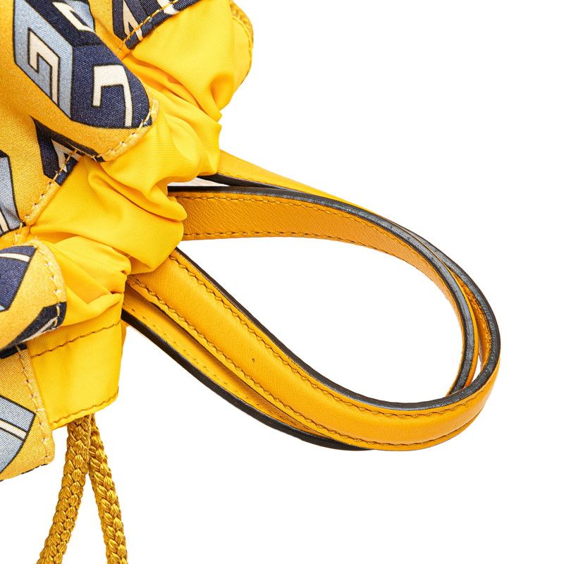Gucci Toriko Drawstring Cube Backpack Nap Sac Yellow Blue Nylon Leather — view 5