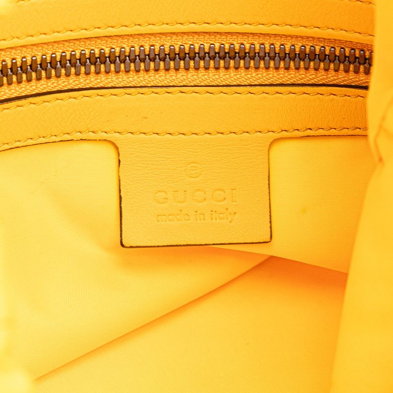 Gucci Toriko Drawstring Cube Backpack Nap Sac Yellow Blue Nylon Leather — view 8