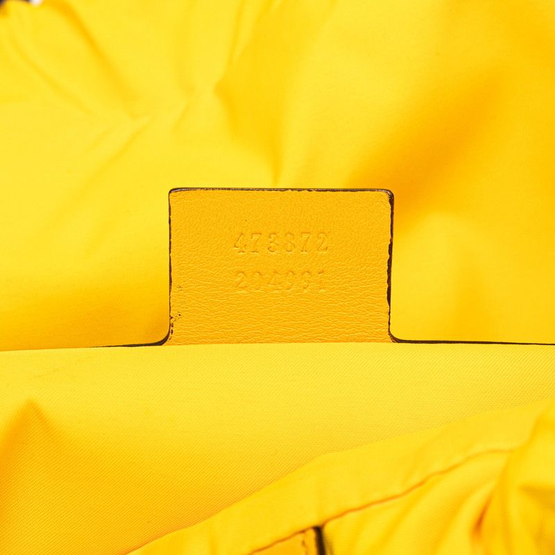 Gucci Toriko Drawstring Cube Backpack Nap Sac Yellow Blue Nylon Leather — view 9