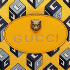 Gucci Toriko Drawstring Cube Backpack Nap Sac Yellow Blue Nylon Leather — view 4