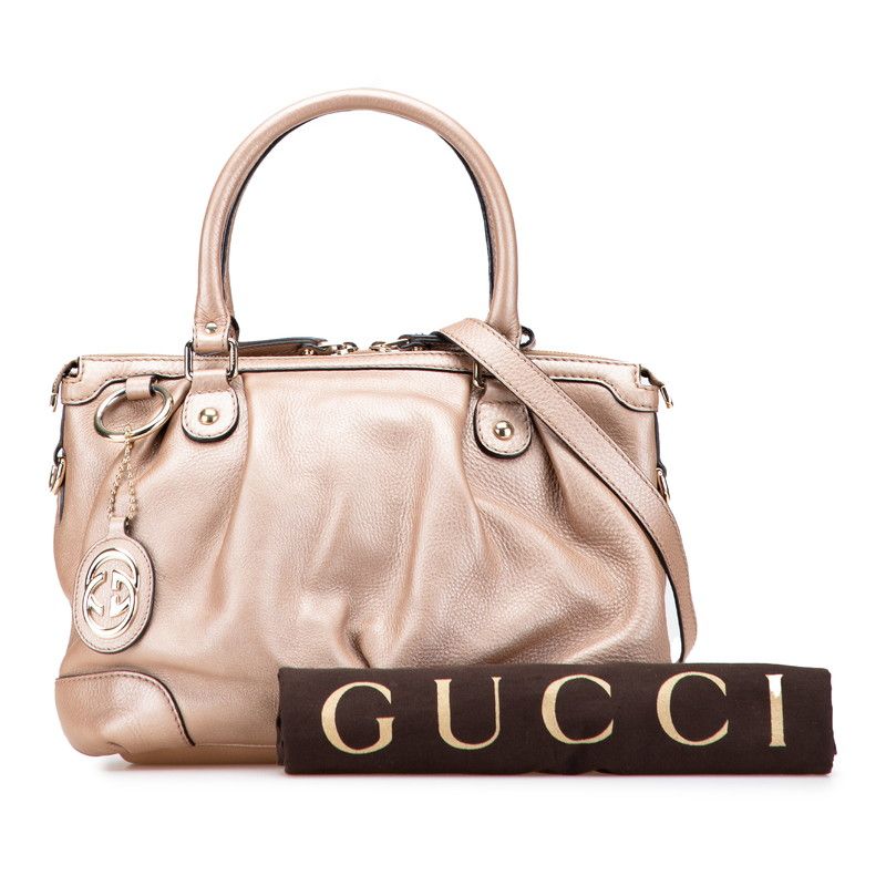 Gucci Ski 2-Way Shoulder Bag Pink Leather — view 9