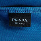 Prada Logo Tote Shoulder Bag Black Canvas Leather — view 5